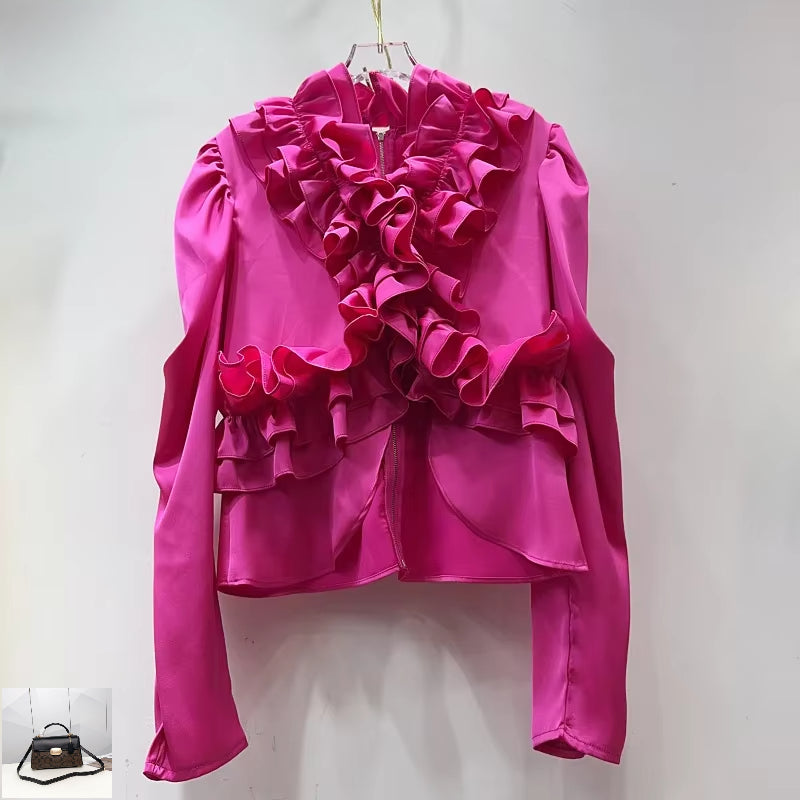 Lotus Leaf Edge Splicing Shirt SA061