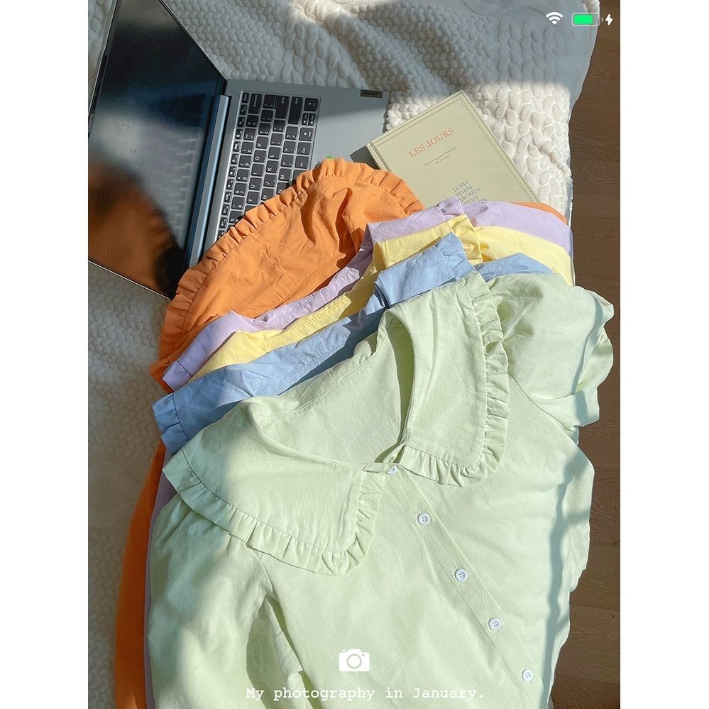 Milk Yellow Long-sleeved Shirt Woman 69A751