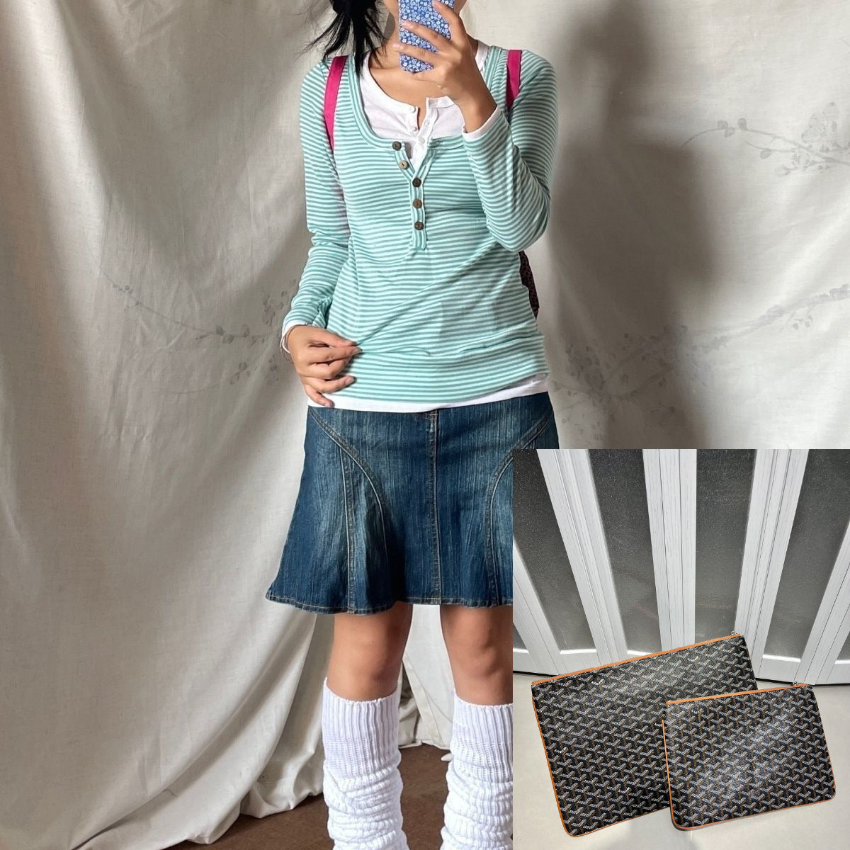 Striped Fake Two-piece Long Sleeve T-shirt SA822/SA823