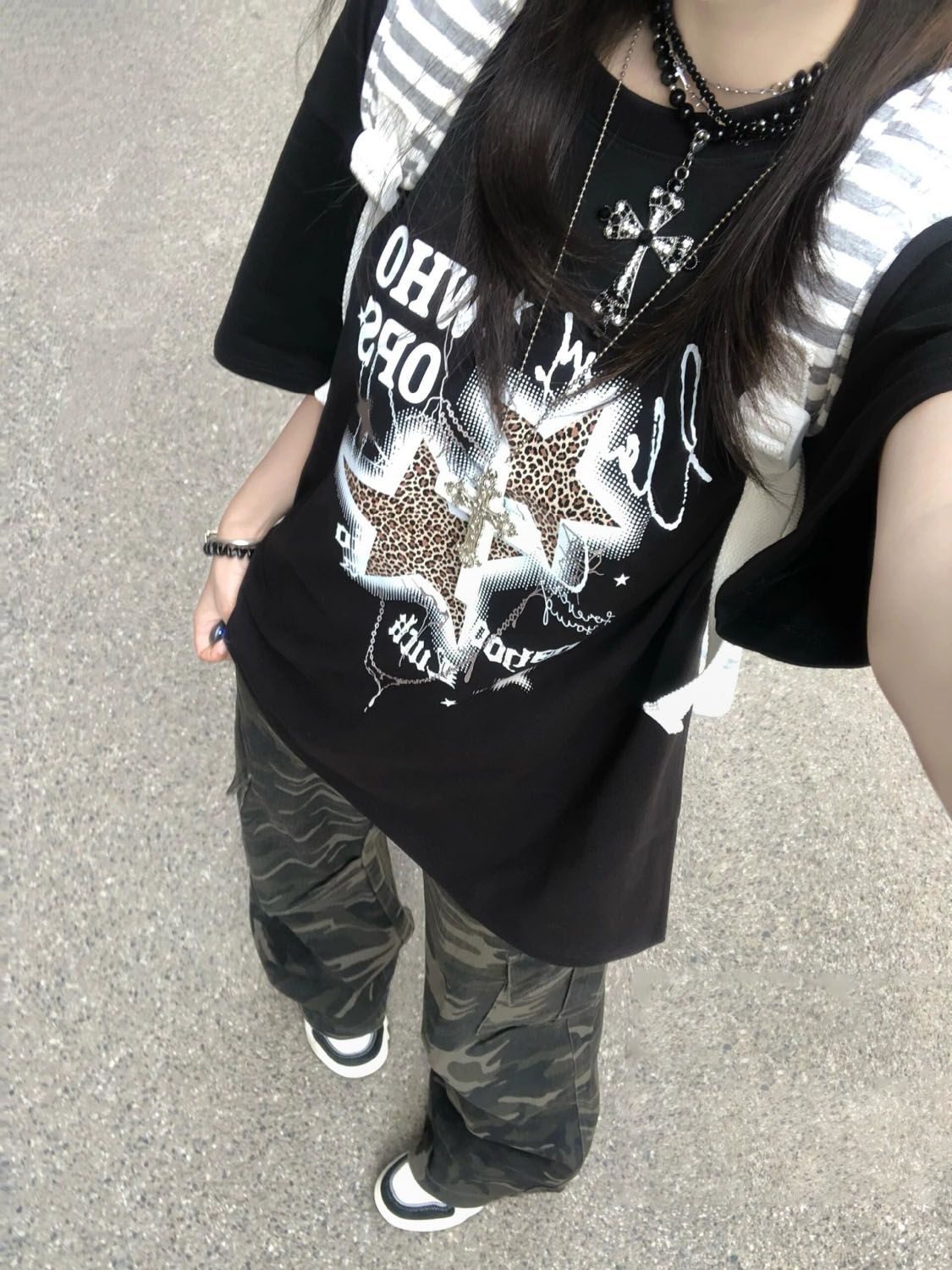 Star Print Short-sleeved T-shirt SAB011