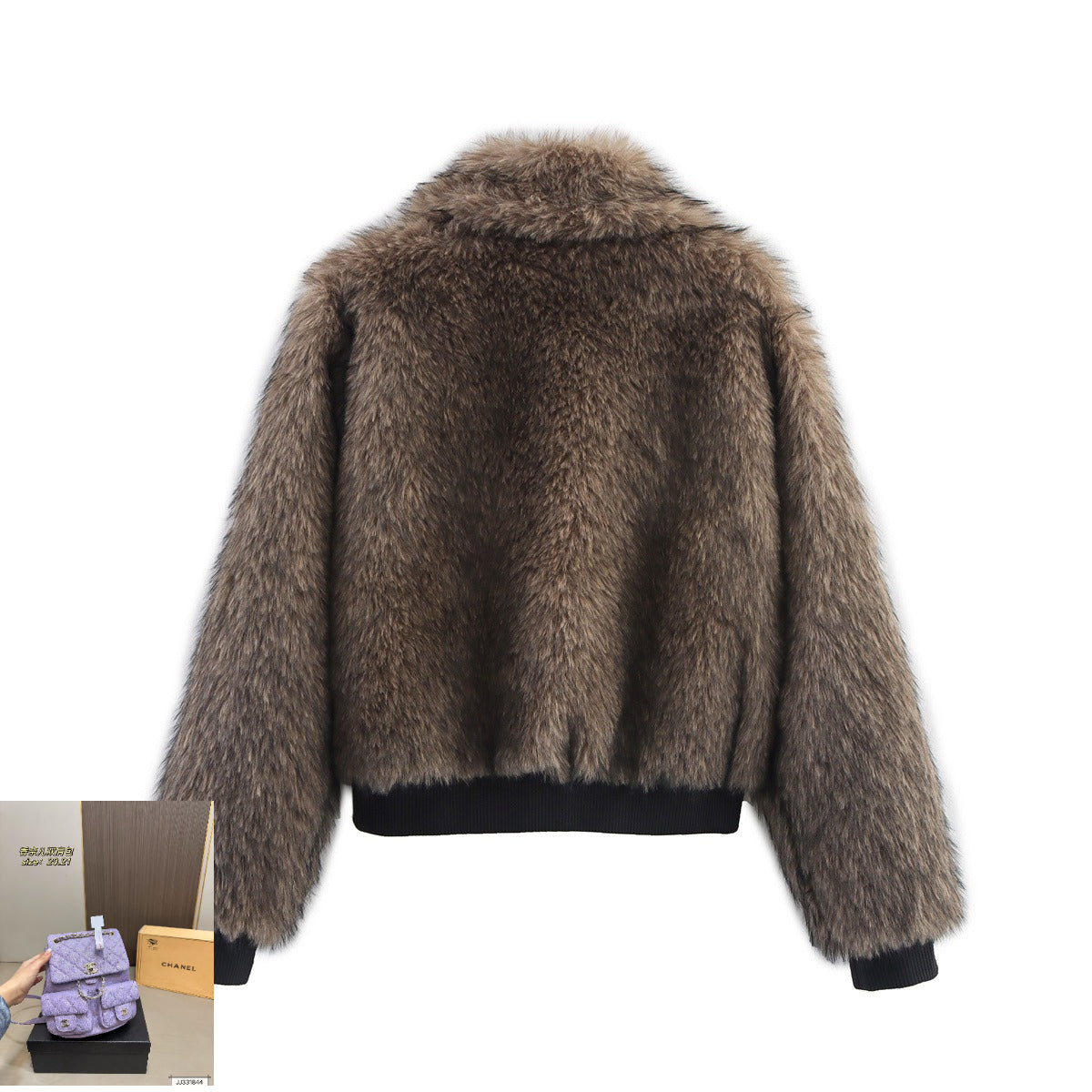 Color Matching Fur Integrated Jacket SA410