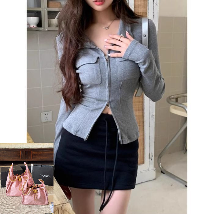 Extra Short Long-sleeved Top SA405