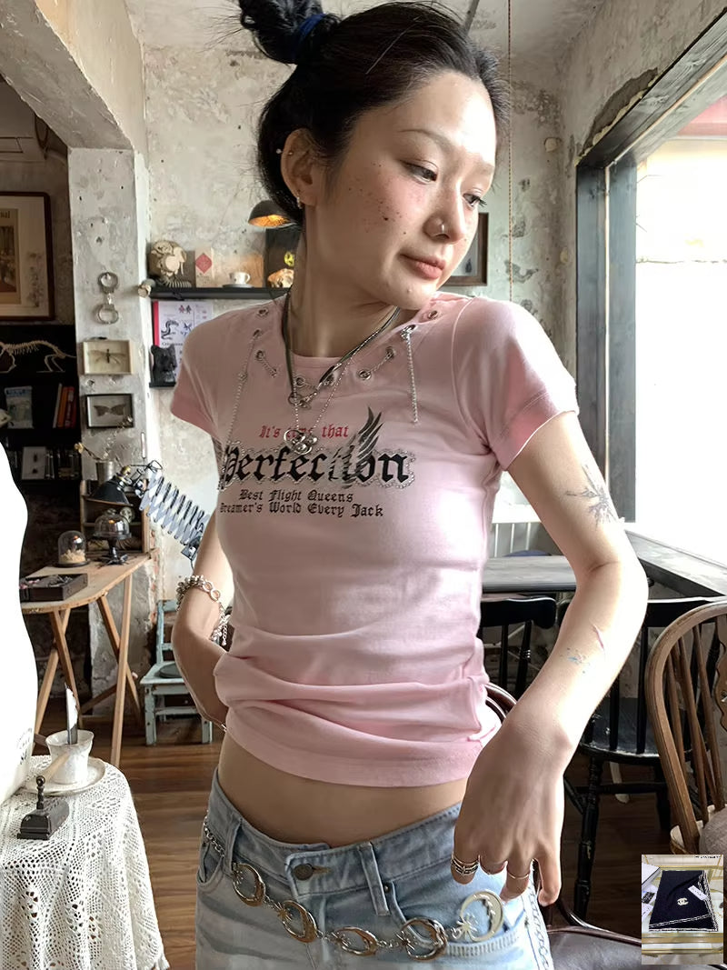 Vintage Letter Print Short Sleeve Print T shirts SA173/SA174/SA175/SA176