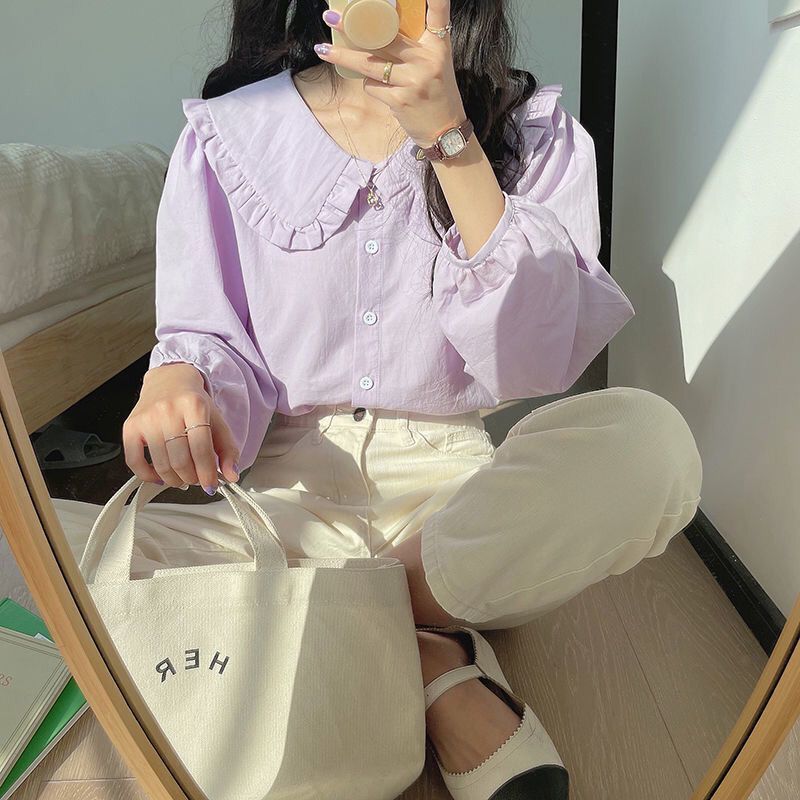 Milk Yellow Long-sleeved Shirt Woman 69A751