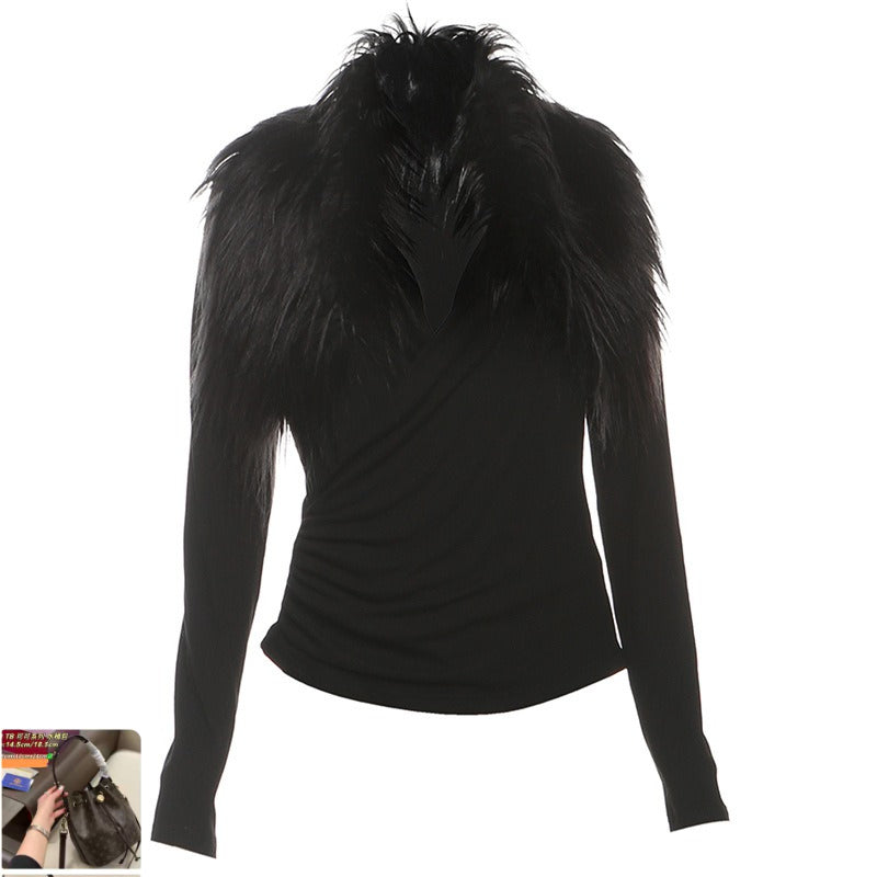 Solid Color Top Fur Collar Two-piece Set SA477/SA478