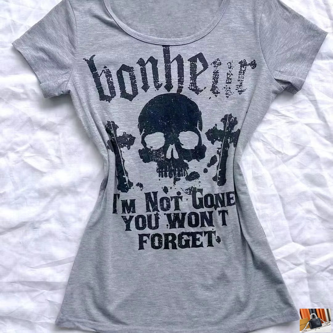 Vintage Shibuya Spice Skeleton Letter Print Vintage Tshirts SA144