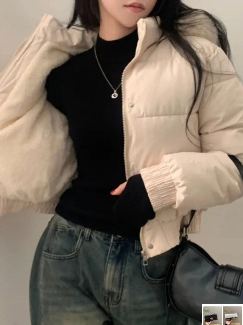 Thick Warm Fur Collar Abrigos Invierno Hooded Zipper Outerwears Winter 2024 New Woman Jacket Long Sleeve Chamarras Mujeres