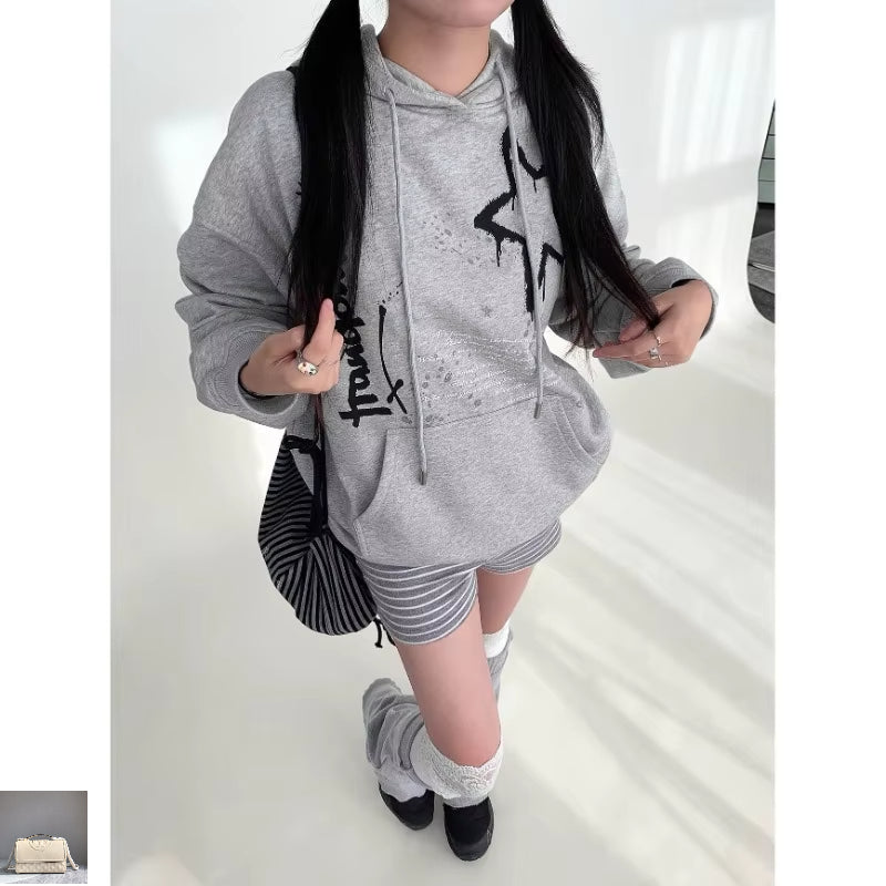 Punk Hoodies Simple Streetwear Star Print SA206/SA207