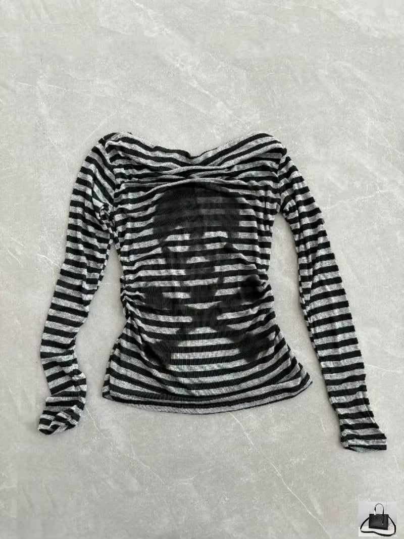 Slash Neck Punk Harajuku Japan All Match Shirts SA129