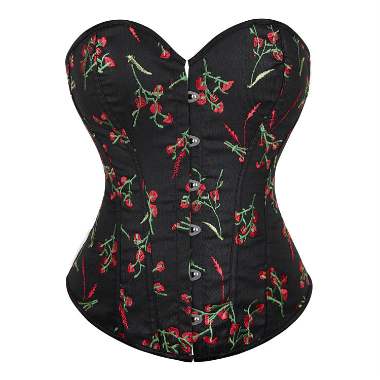 Blue Denim Rose Women Tube Top Corset Court Shapewear 69A630