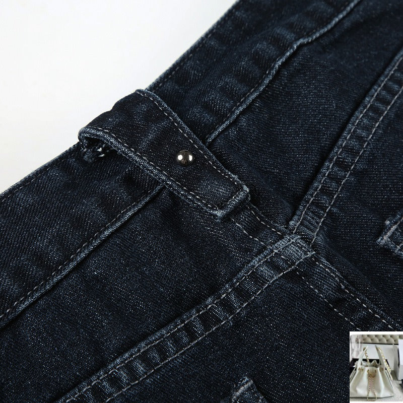 High Waist Wash Gradual Change Straight Jeans SA396