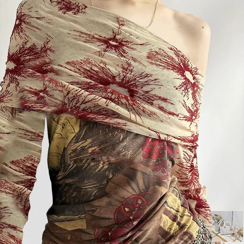 Vintage Mesh See Through Cropped Top SA204