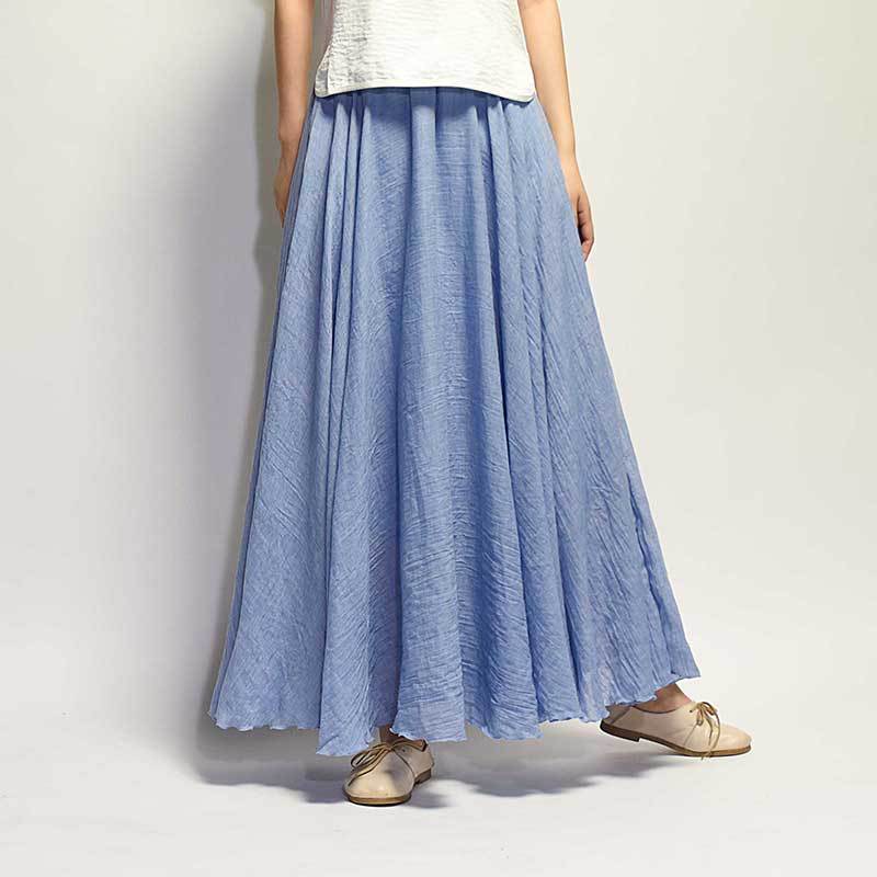 Cotton and Linen A-shaped Skirt Female 69A690