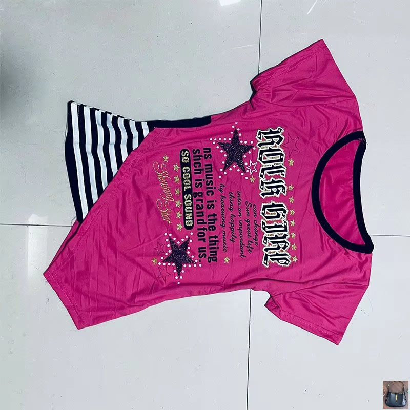 O-neck Short Sleeve Y2k Aesthetic Punk Top SA127/SA132