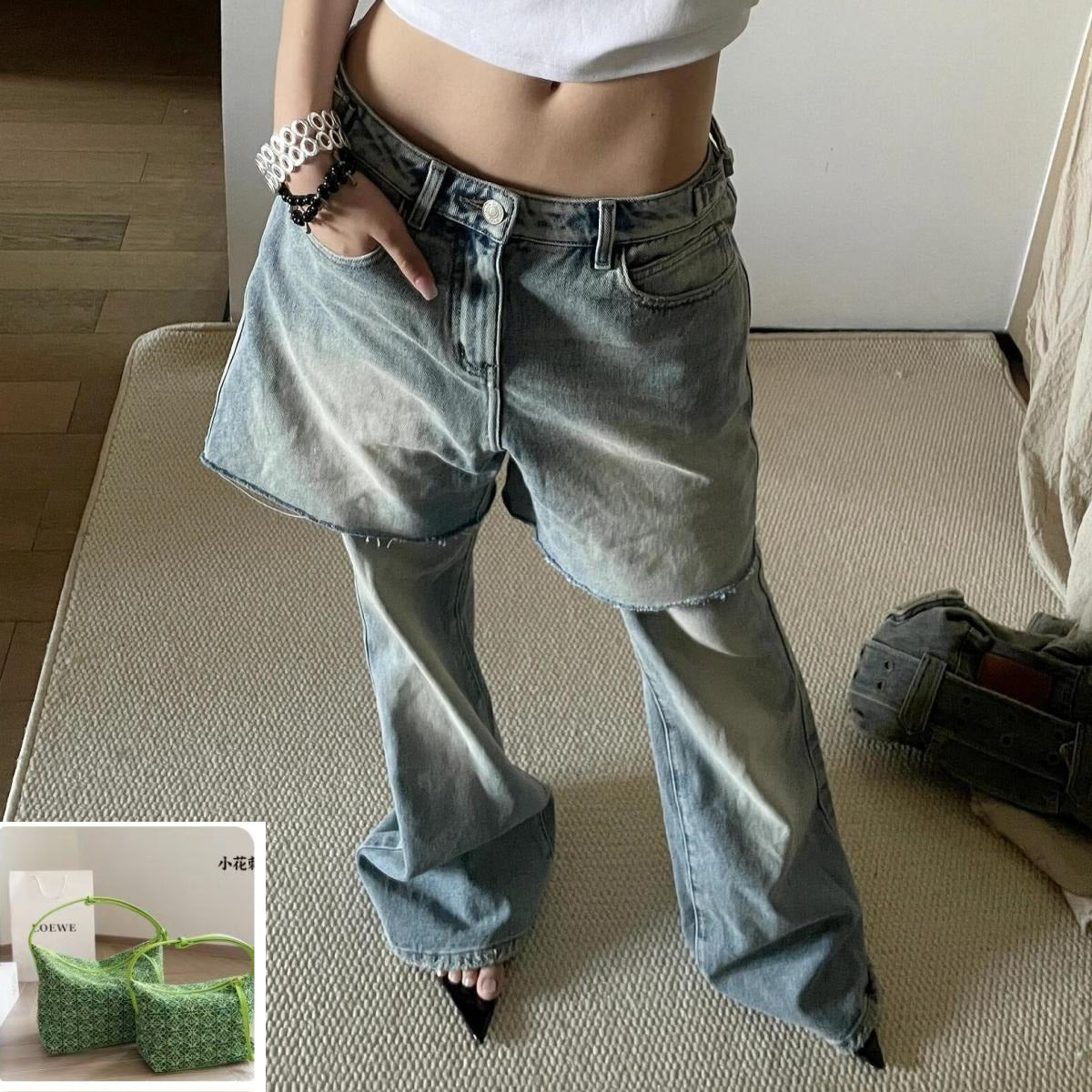 Fake two jeans SA647-SA648