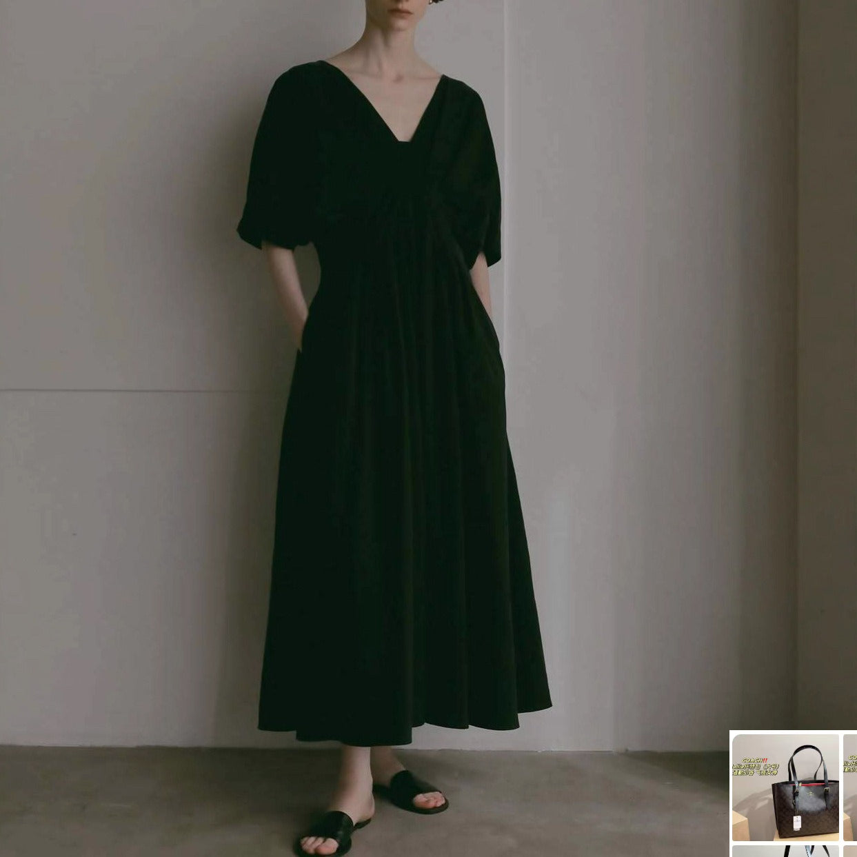 Waist Slim Dress Loose Shoulder Length Dress SA366