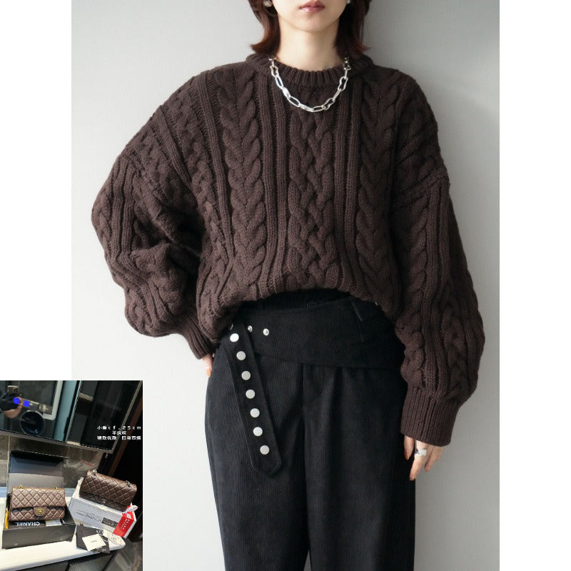 Knitted Sweater Solid Color Top SA612