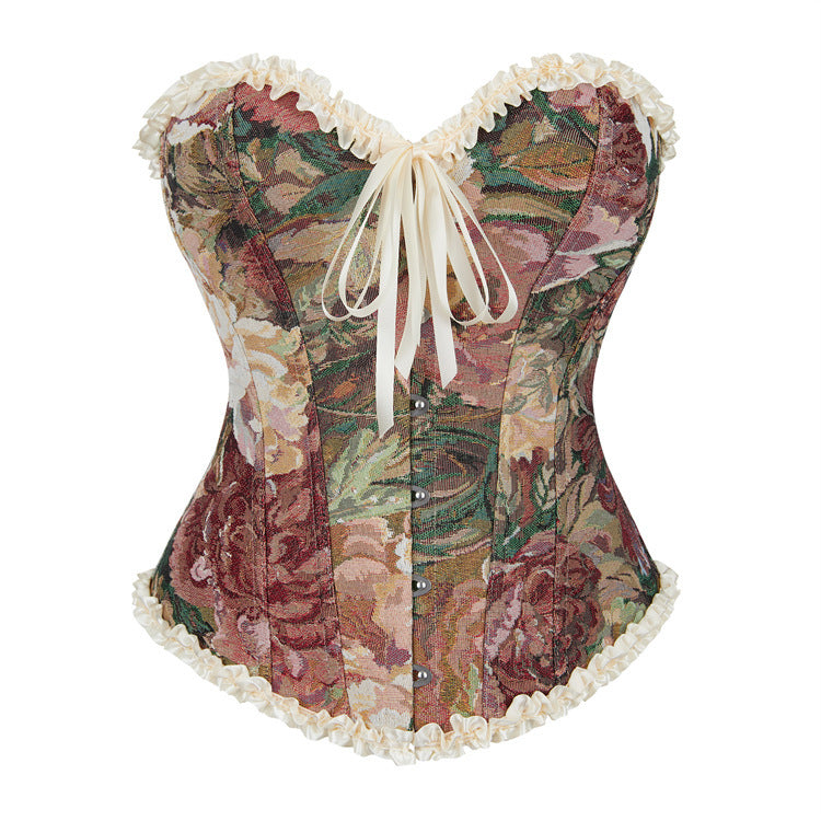 Blue Butterfly Corset Tube Top Gathering Court Fishbone Body Sculpting Sexy Top 69A631