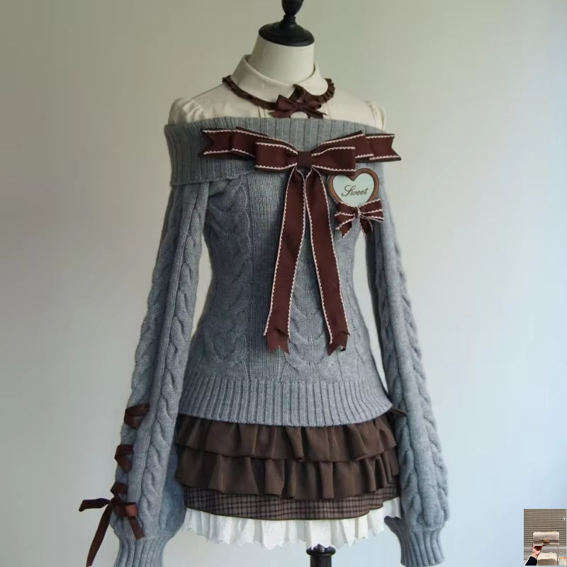 Vintage High Street Slash Neck Knitted American Pullovers SA128