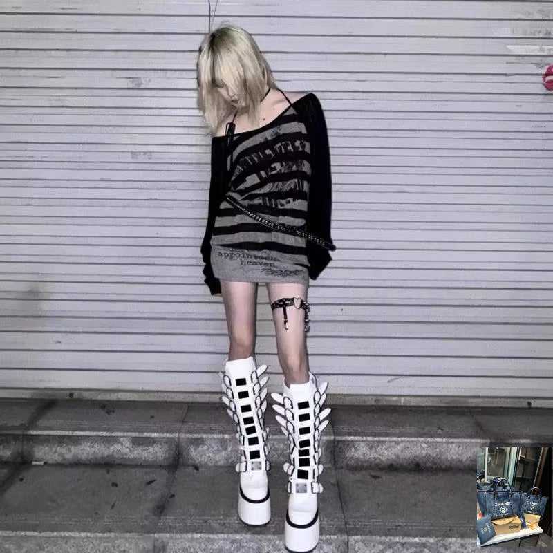 Subcultural Harajuku Hip Hop Striped T Shirts SA194