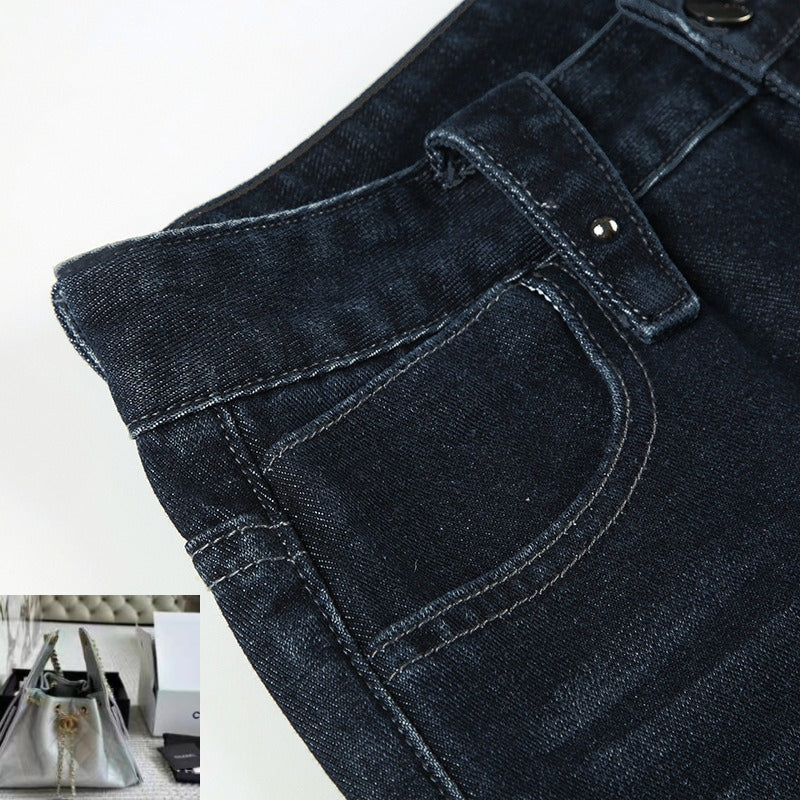 High Waist Wash Gradual Change Straight Jeans SA396