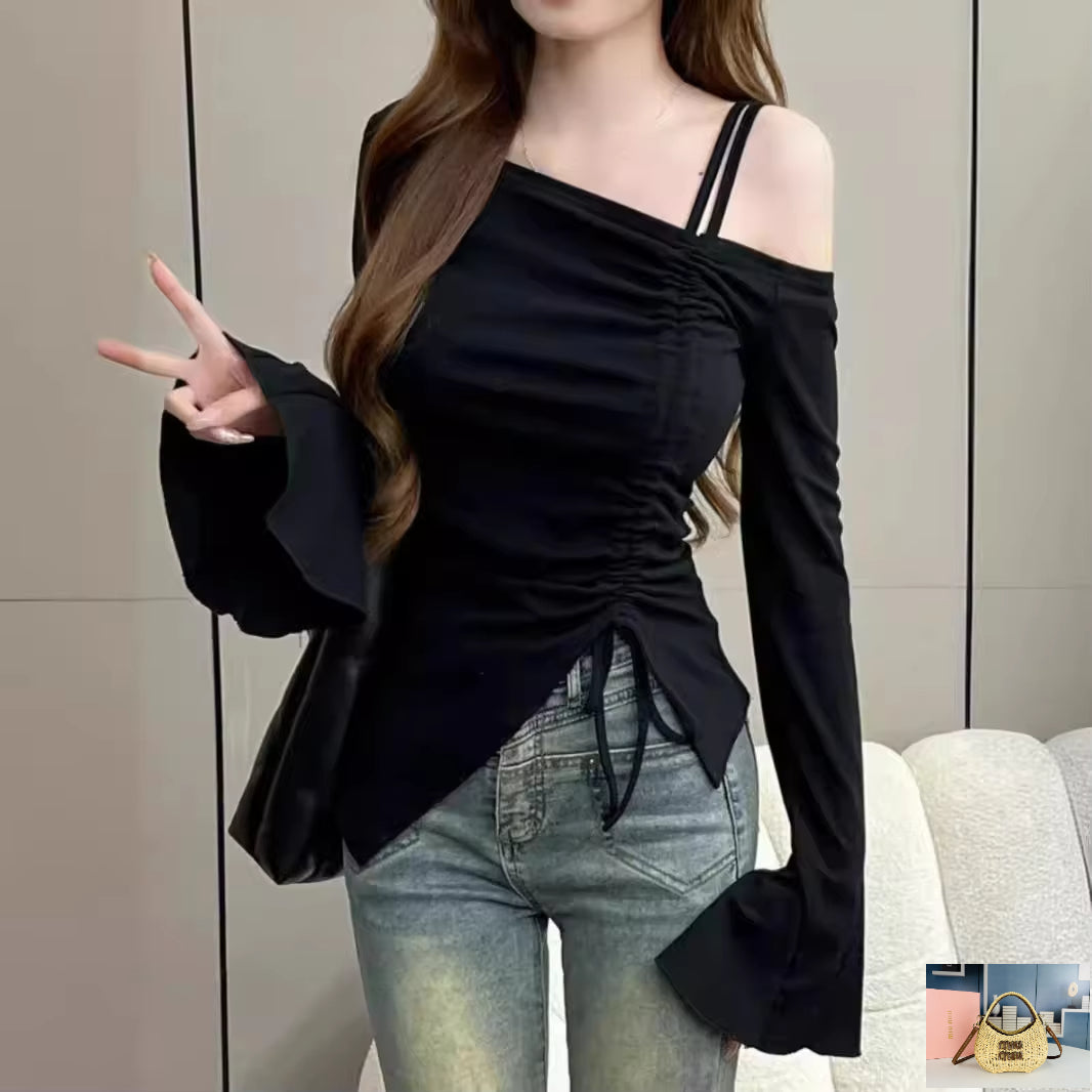 Sexy Off The Shoulder Design Korean All Match Tops SA260