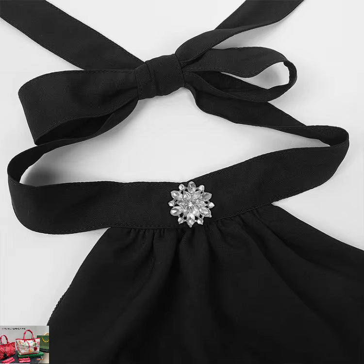 Retro Pleated Shirts Women Spring Black Bottoming Blusas SA280/SA281