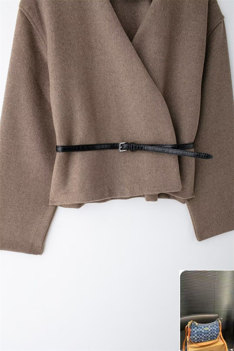 Casual Temperament with Belt Soft Jacket SA332