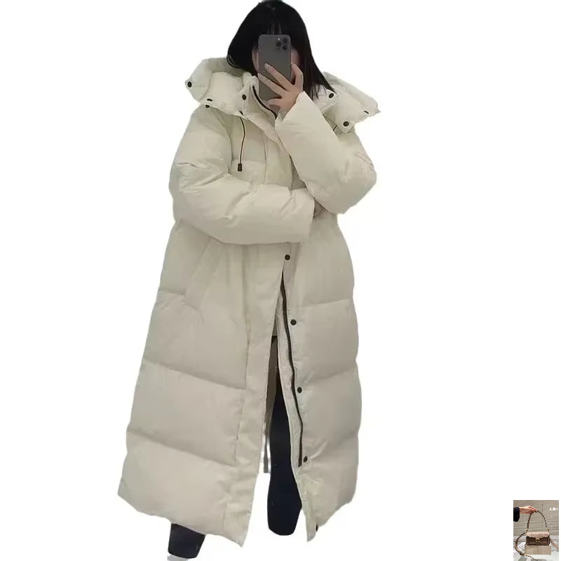 Warm Parkas Zip Elegant Hooed Korea Veste Femme SA143