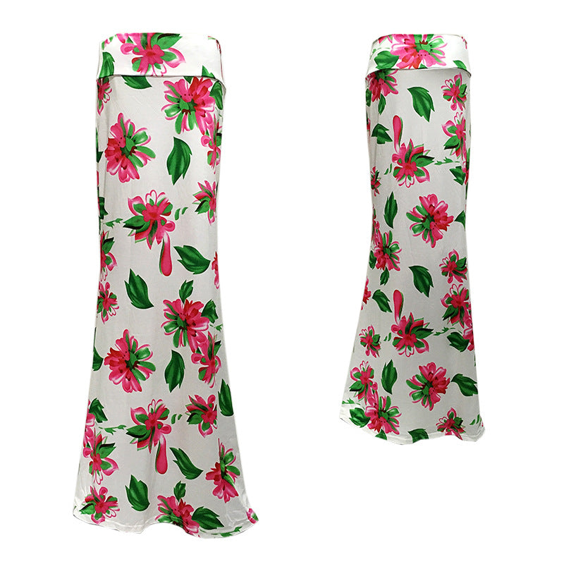 High Waist Elastic Hip Long Skirt 69A684