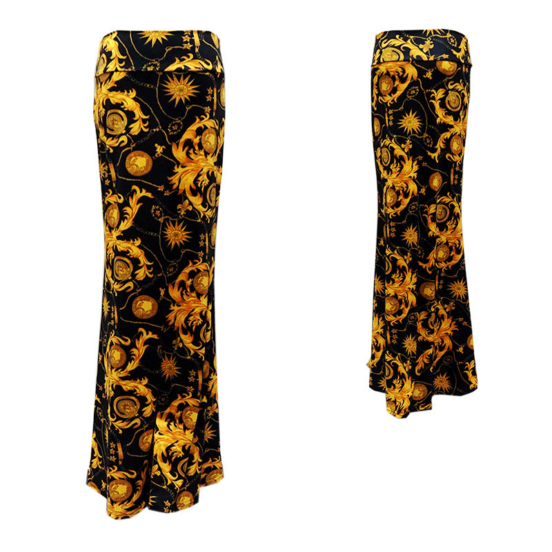 High Waist Elastic Hip Long Skirt 69A684