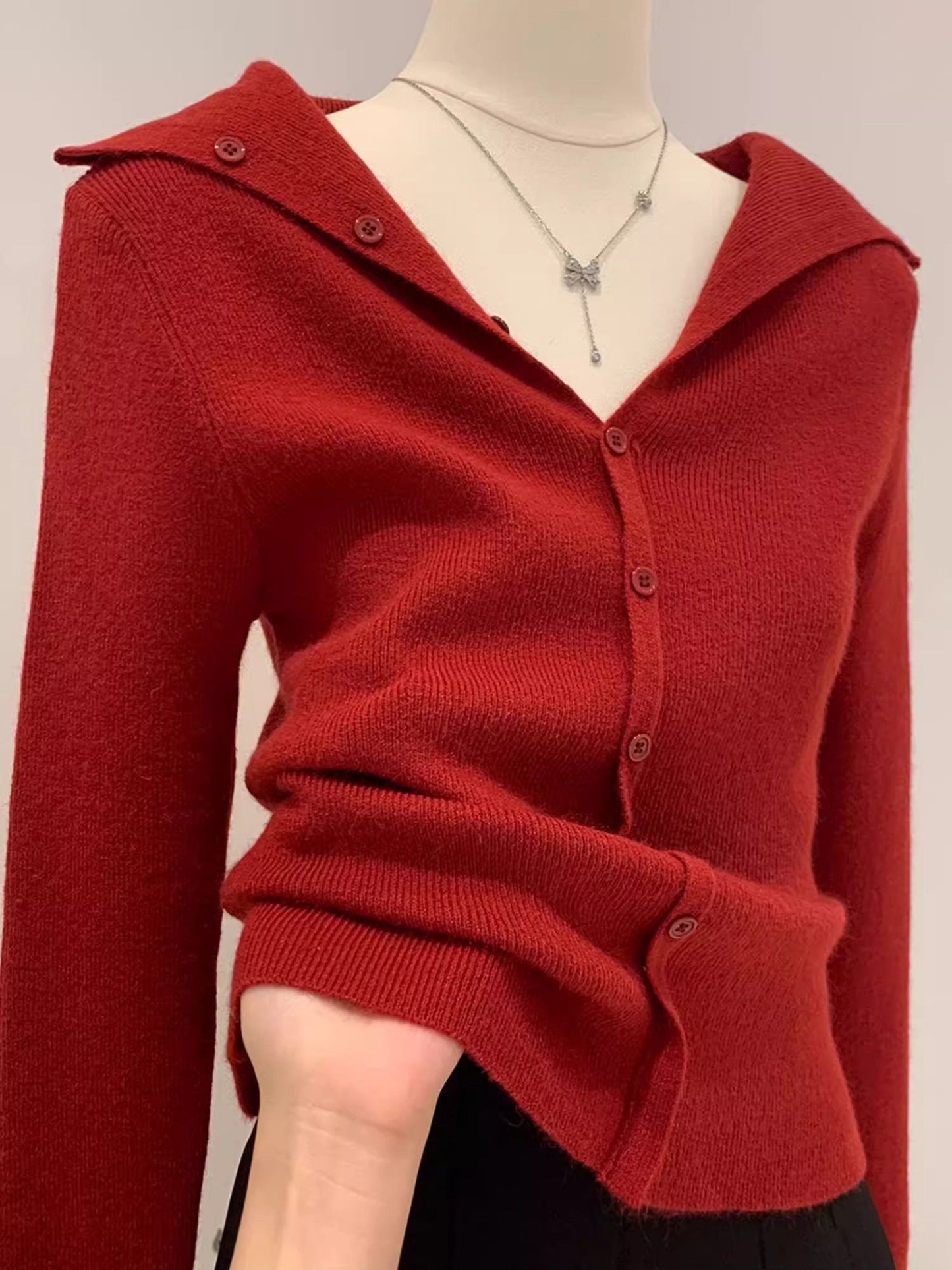 V-neck Knitted Cardigan SAB153