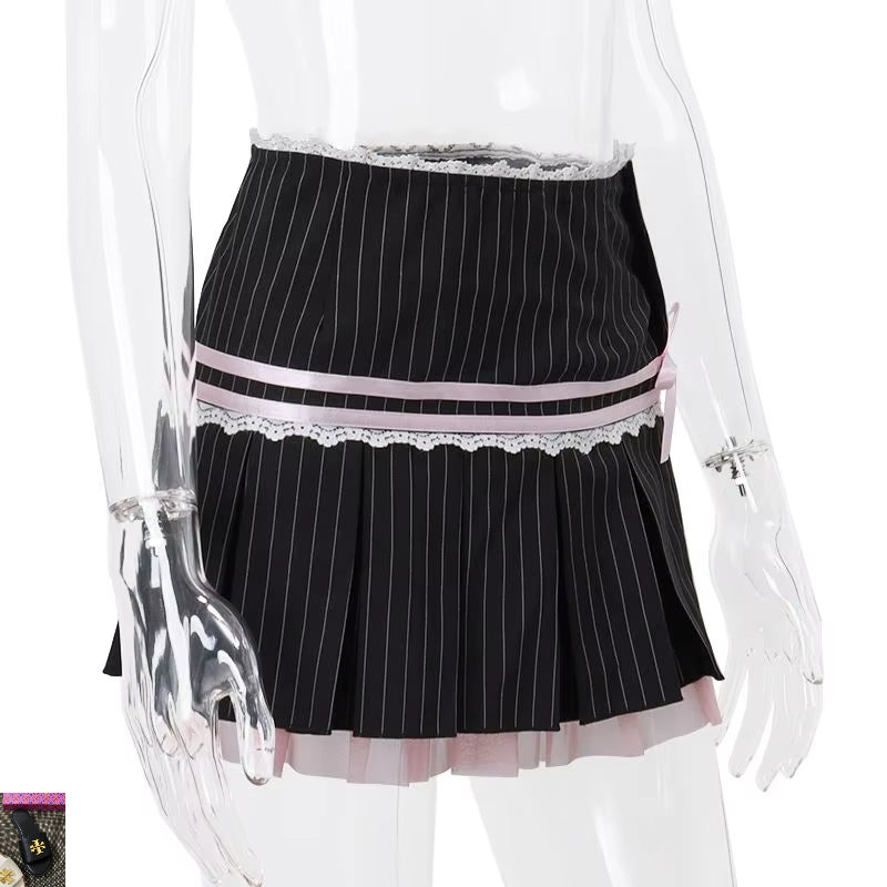 Y2k Harajuku Kwaii Lace Trim Mini Skirts SA285