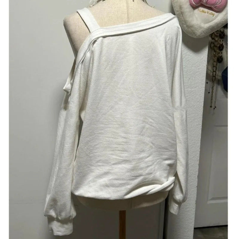 American Harajuku Off Shoulder Sling Loose T Shirts SA164