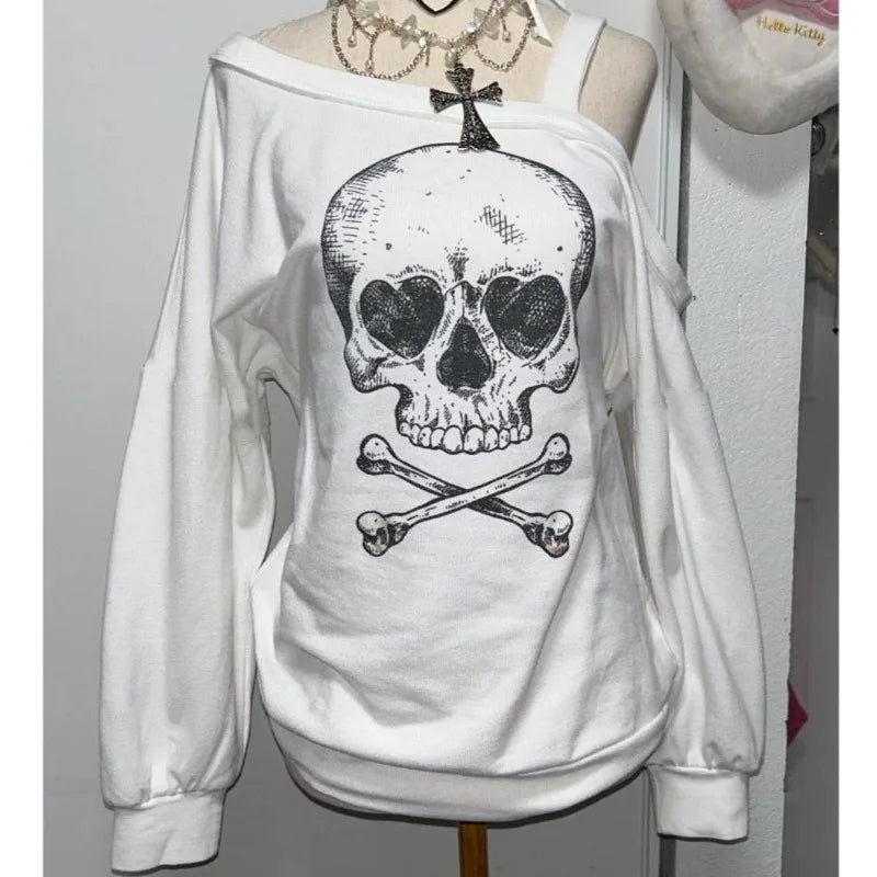 American Harajuku Off Shoulder Sling Loose T Shirts SA164