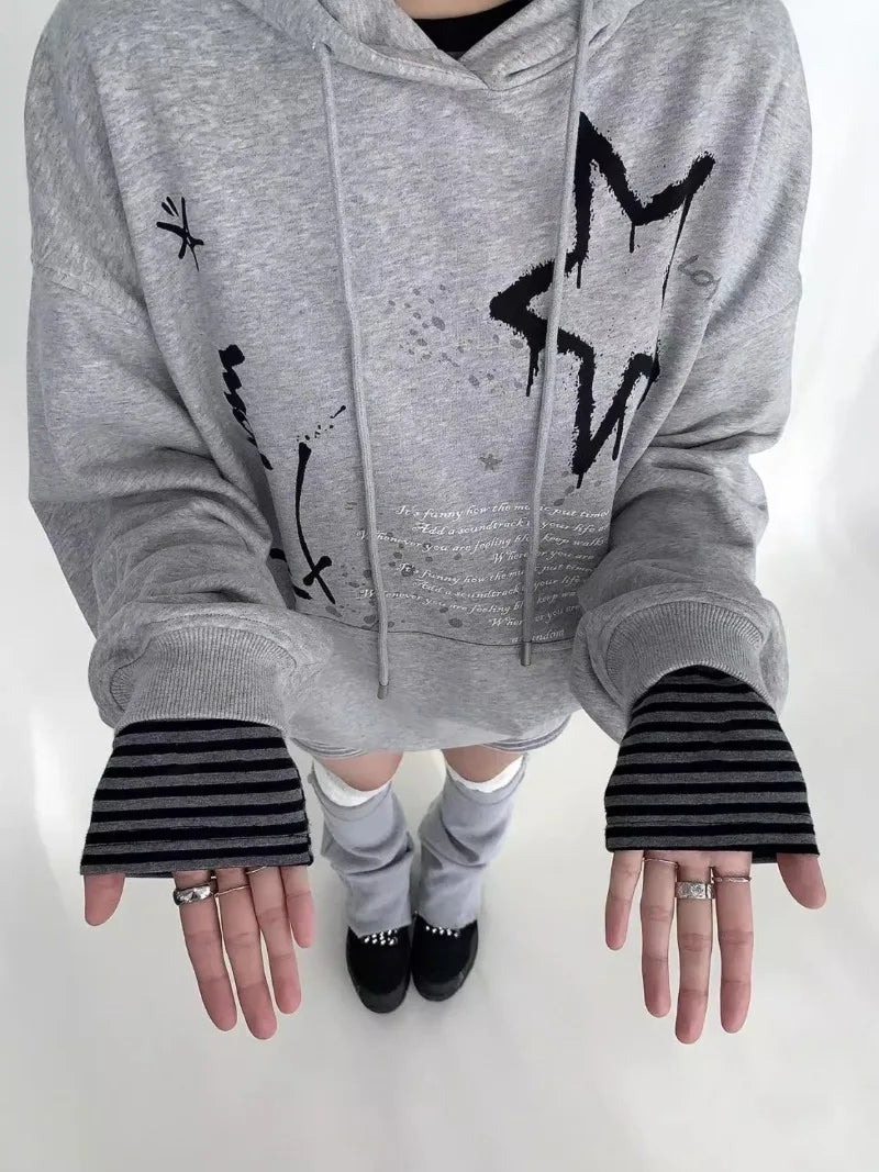 Punk Hoodies Simple Streetwear Star Print SA206/SA207