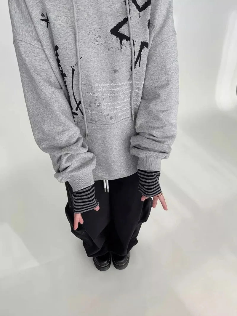 Punk Hoodies Simple Streetwear Star Print SA206/SA207