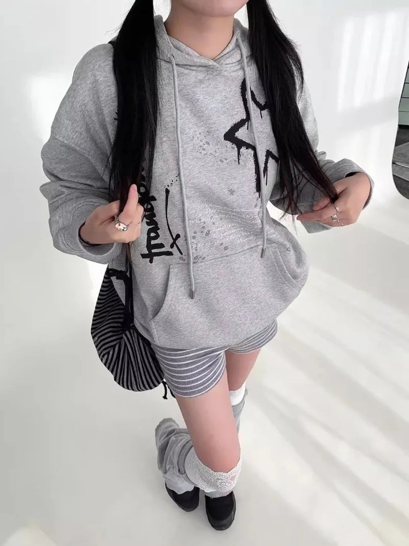 Punk Hoodies Simple Streetwear Star Print SA206/SA207