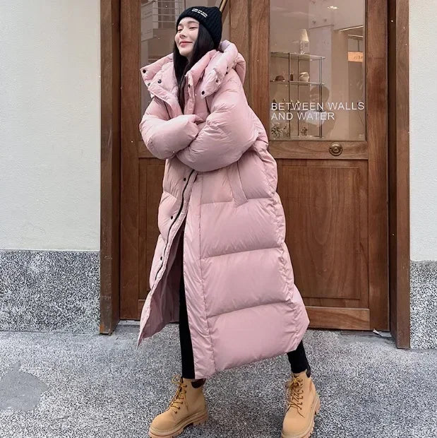 Warm Parkas Zip Elegant Hooed Korea Veste Femme SA143