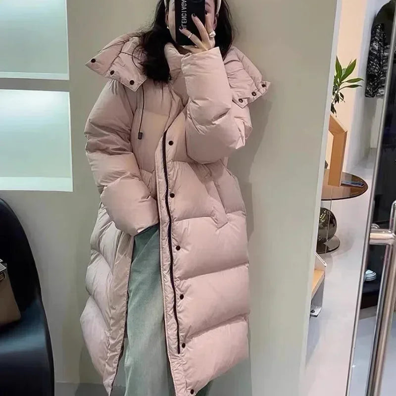 Warm Parkas Zip Elegant Hooed Korea Veste Femme SA143