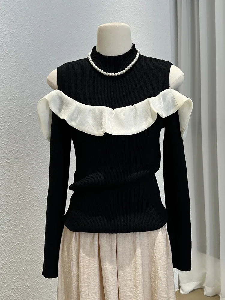 Kuzuwata Off Shoulder Knitwear Pullovers