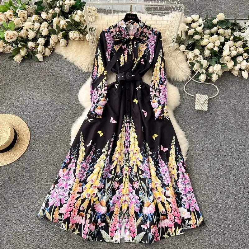 Elegant Tie Bow Neck Women Dresses SA121