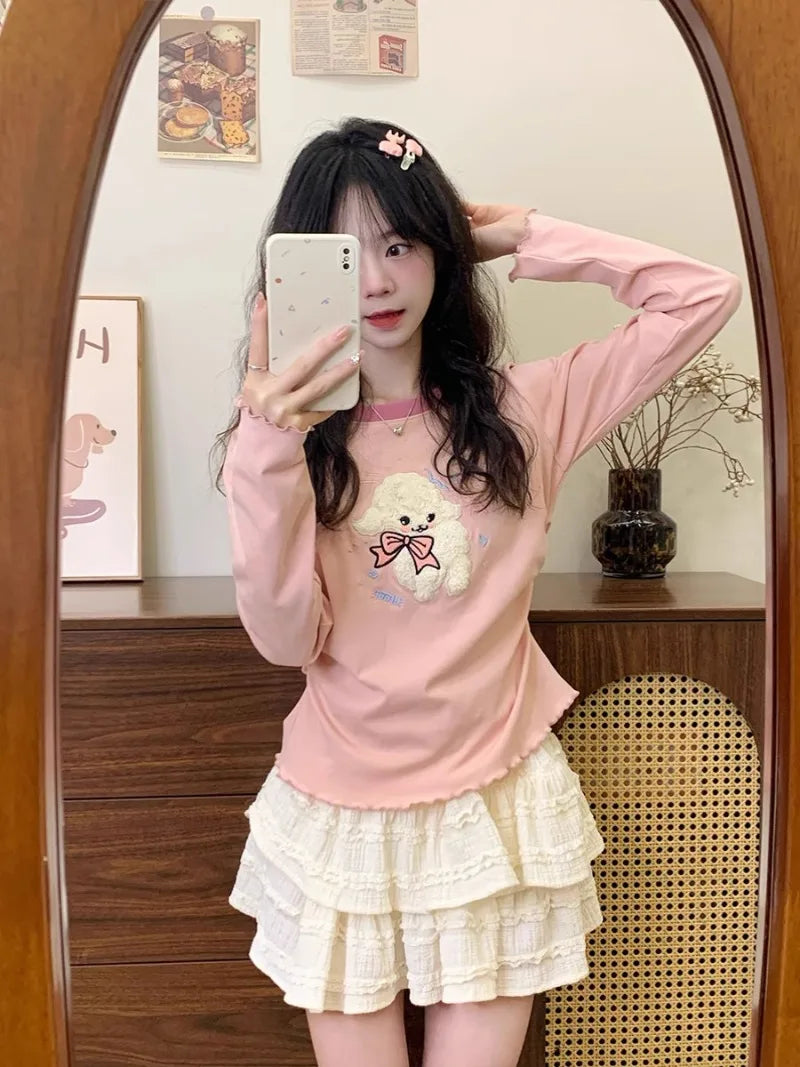 Patchwork Pink Casual Lolita T-shirt SA211/SA212