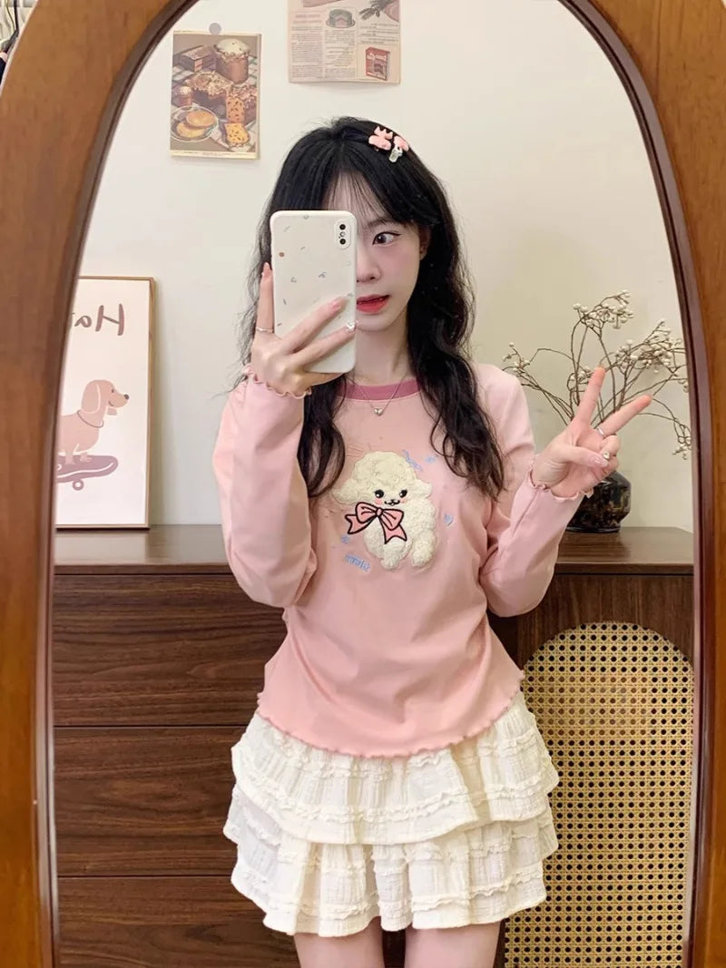 Patchwork Pink Casual Lolita T-shirt SA211/SA212