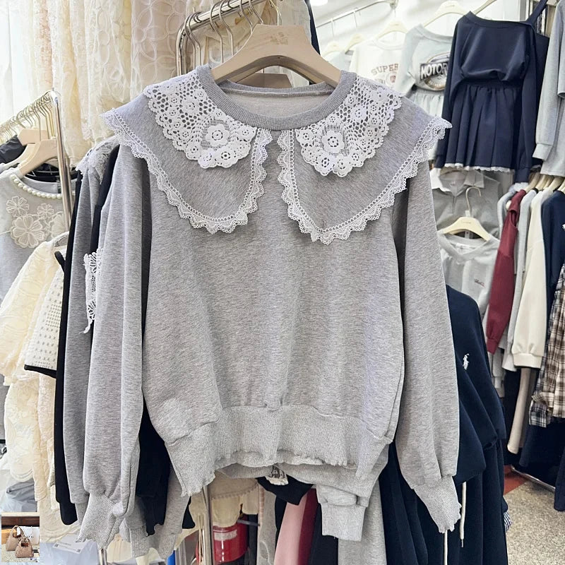 Lace Doll Collar Long-sleeved Sweater SA070/SA135