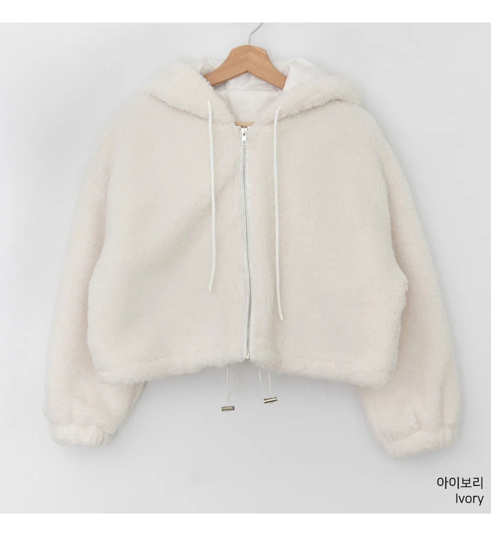 KUZUWATA Abrigos Invierno 2024 Woman Outerwears Winter Warm Zipper Jacket Hooded Long Sleeve Parkas Vintage Loose Coats