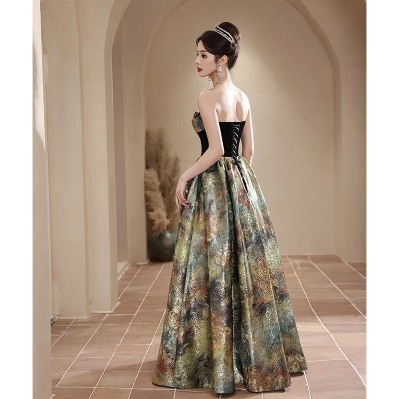 Luxury Strapless Ball Gown Satin Prom Dresses SA249/SA250