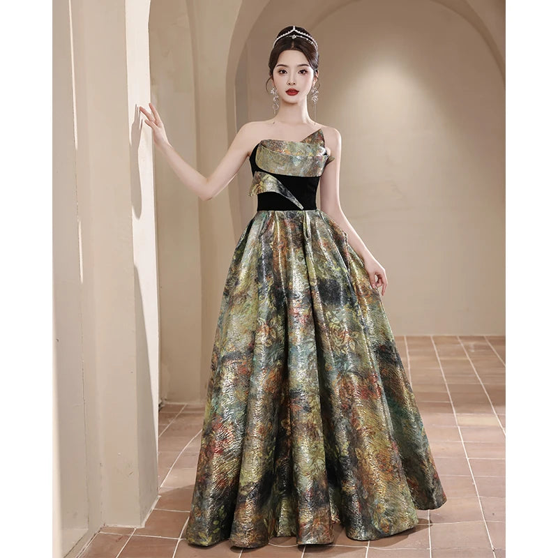 Luxury Strapless Ball Gown Satin Prom Dresses SA249/SA250