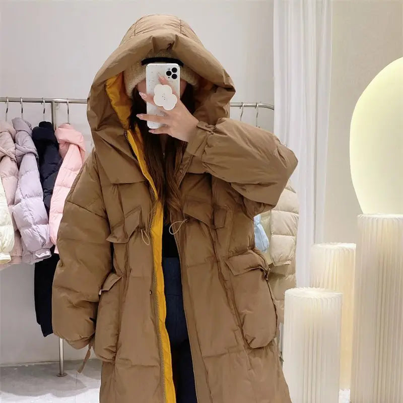 Cotton Coat Warm Parkas Zip Loose Slim Fit Small Fragrance