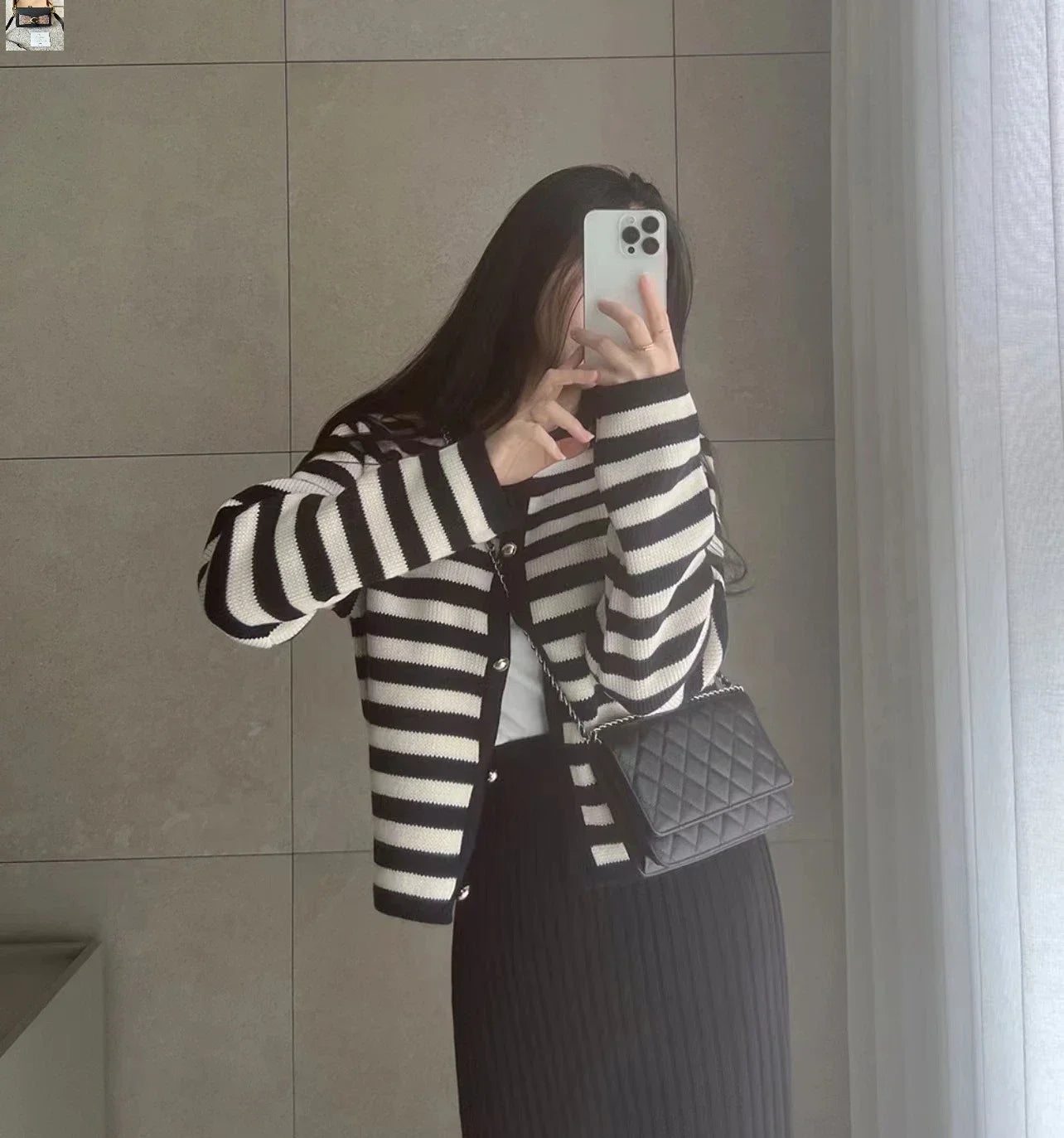Chic Striped Sweater Coats Femme Cardigan SA003